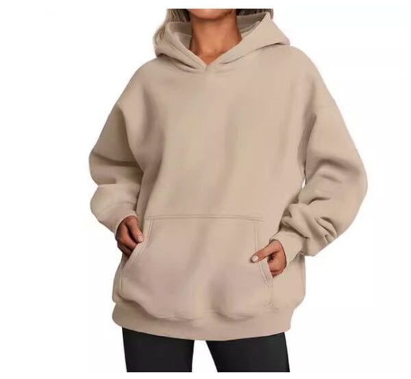 Women's Hoodies With Pockets Fashion Solid Sweatshirt Oversized Hooded Sweater Womens Clothing - Image 9